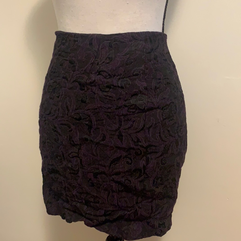 Black& Purple Pencil Skirt
